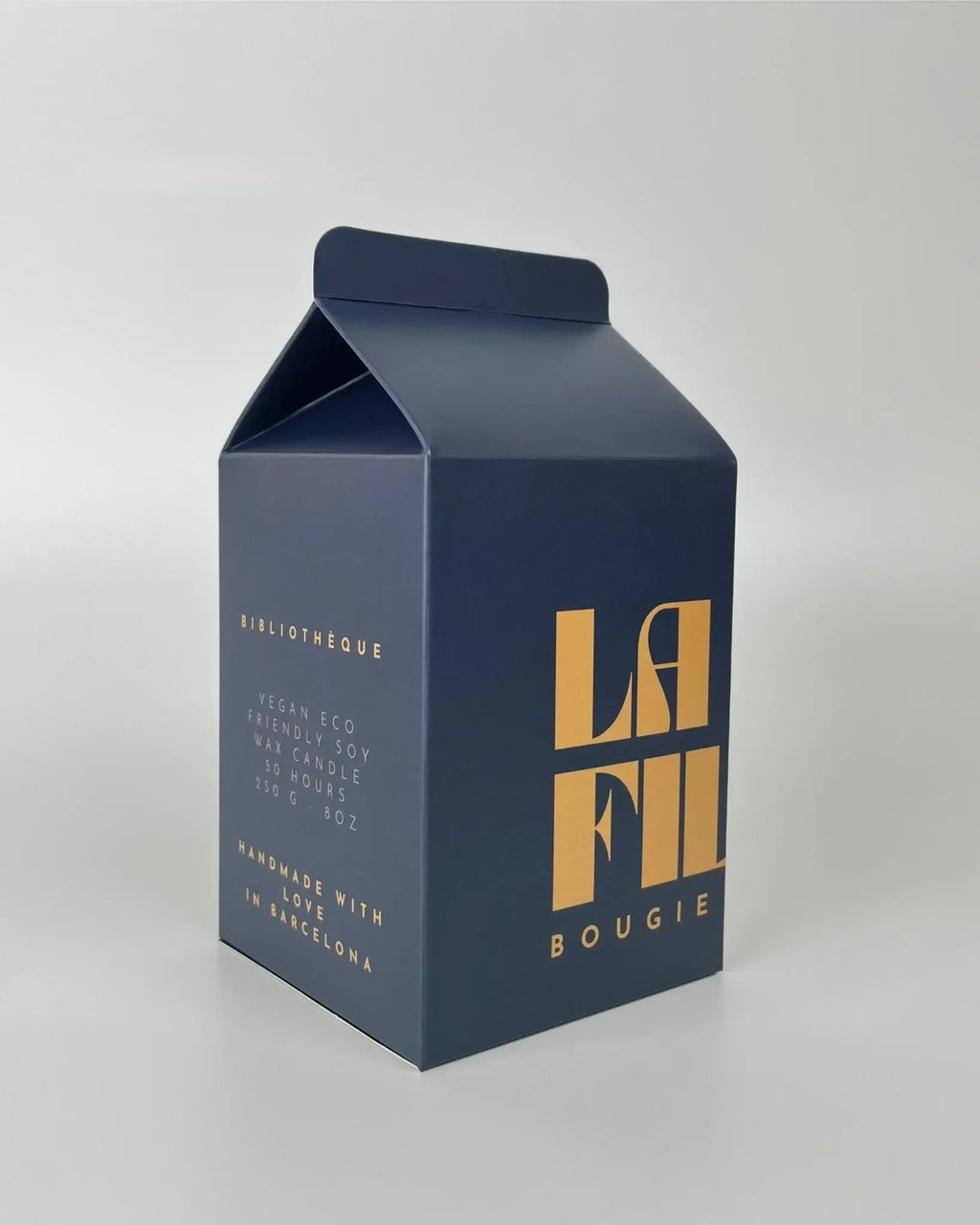 Bibliothèque La Fille Bougie & Music scented candle with a secret playlist, made in Barcelona